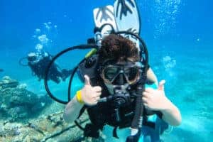 a little boy enjoying the Dive