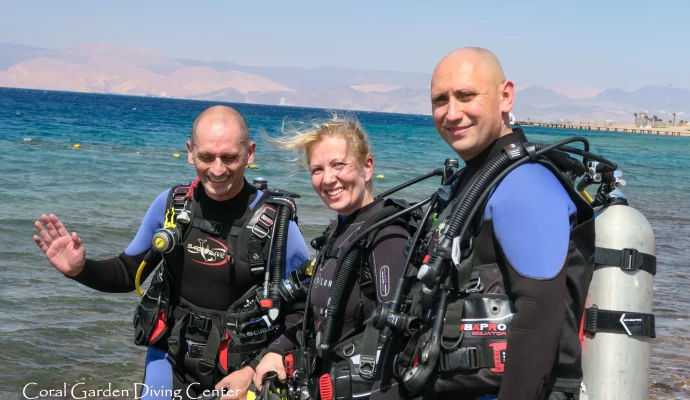 Beginner scuba diving Aqaba Red Sea