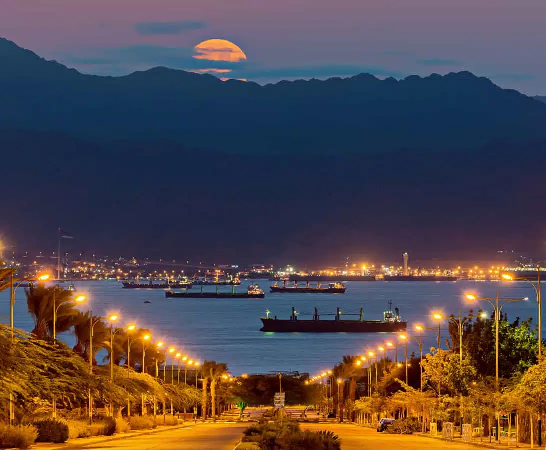 sunset in aqaba