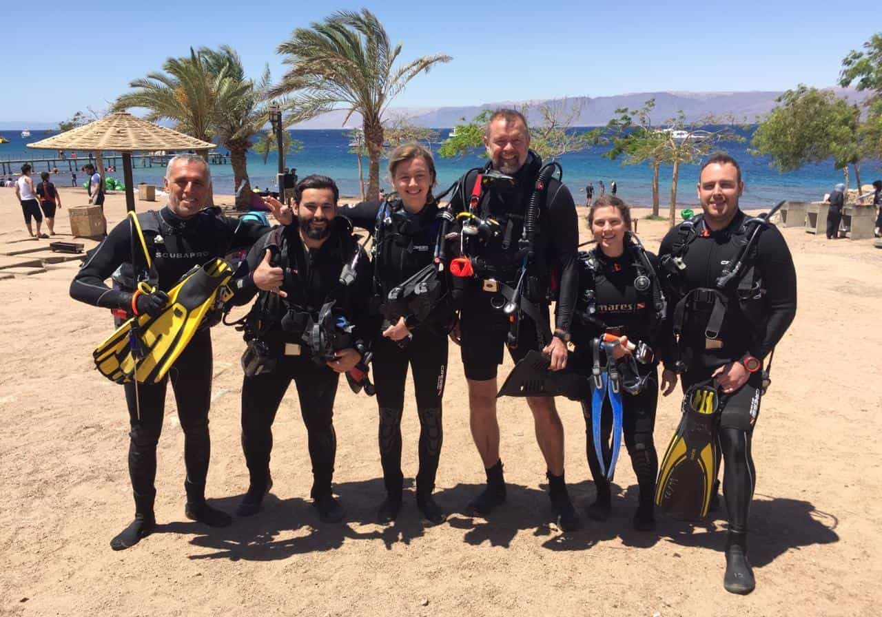 Shore scuba diving in Aqaba