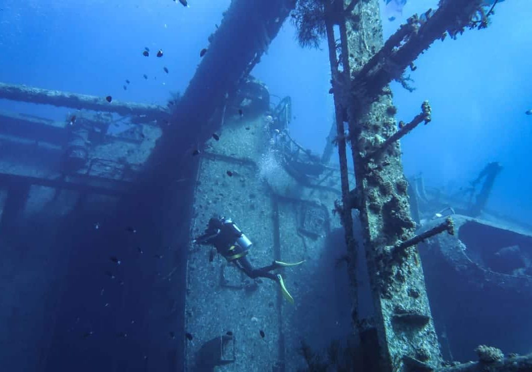 front of ship wreck Cedar Pride shipwreck dive site