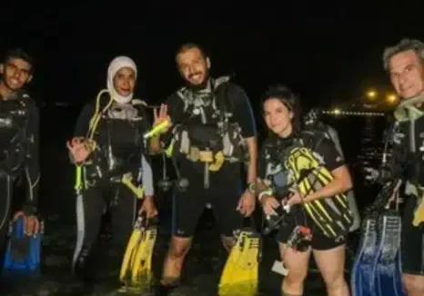 night dive in Aqaba night dive in Aqaba