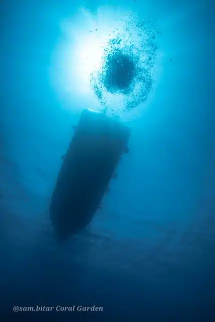 boat from under water boat from under water