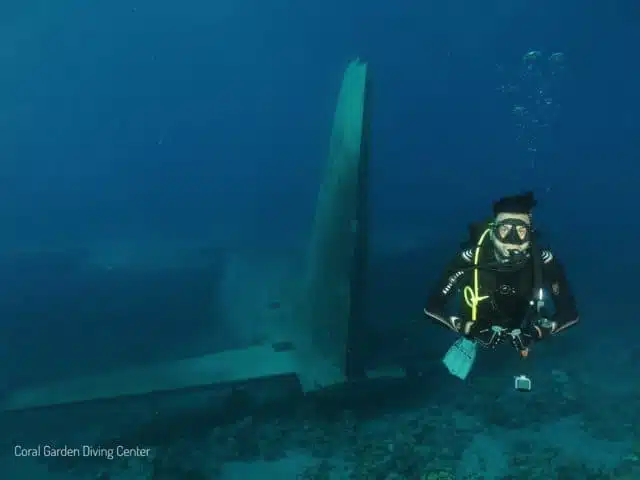 c-130 underwater tialboom Hercules C130 wreak back view, diving in aqaba red sea