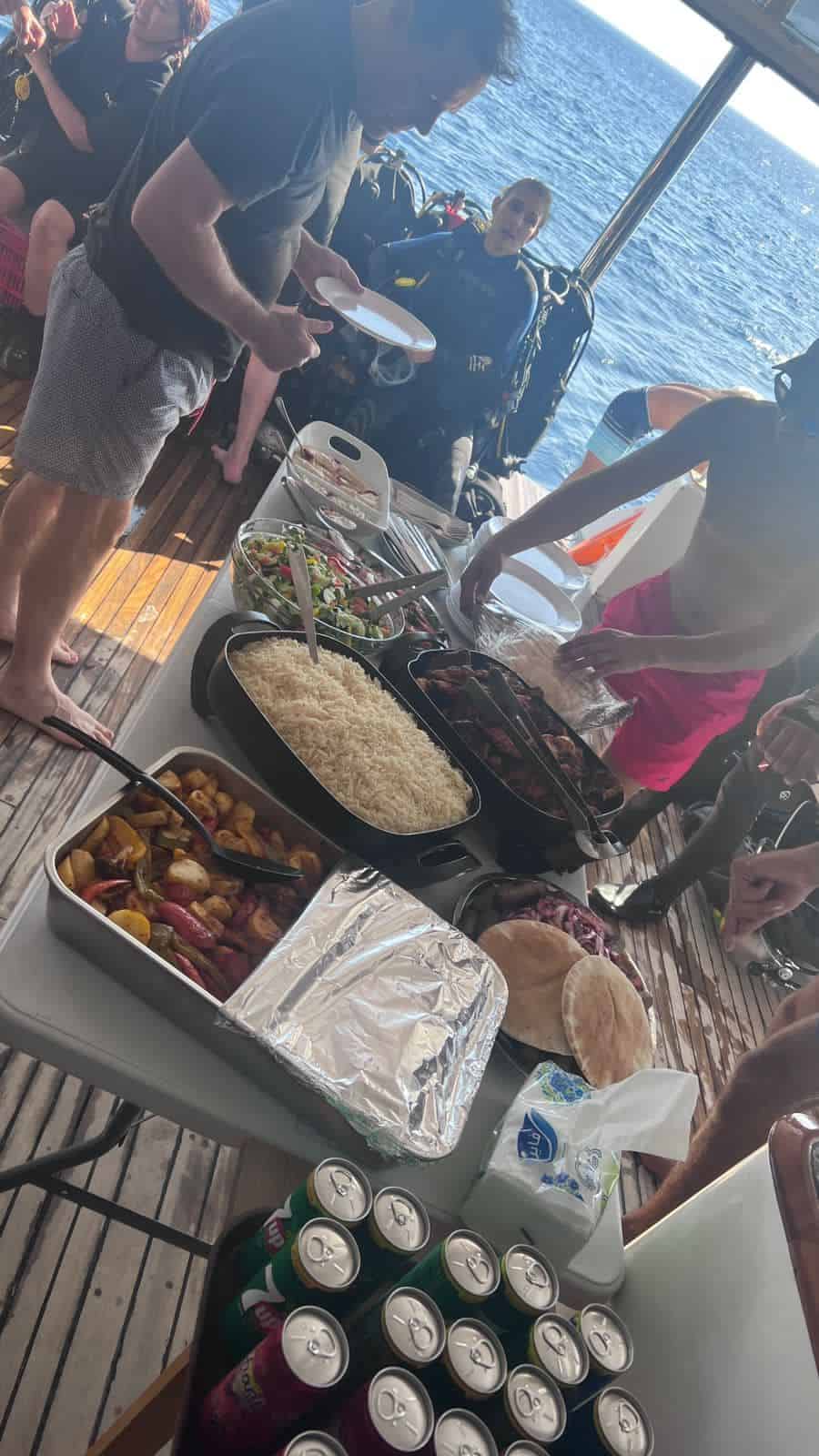 lunch on the boat OPEN BUFFET