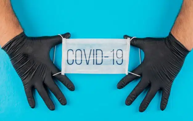 COVID-19 and 2 hands