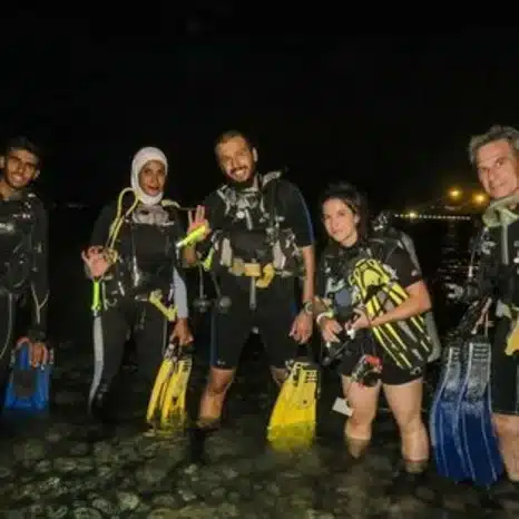 night dive in Aqaba